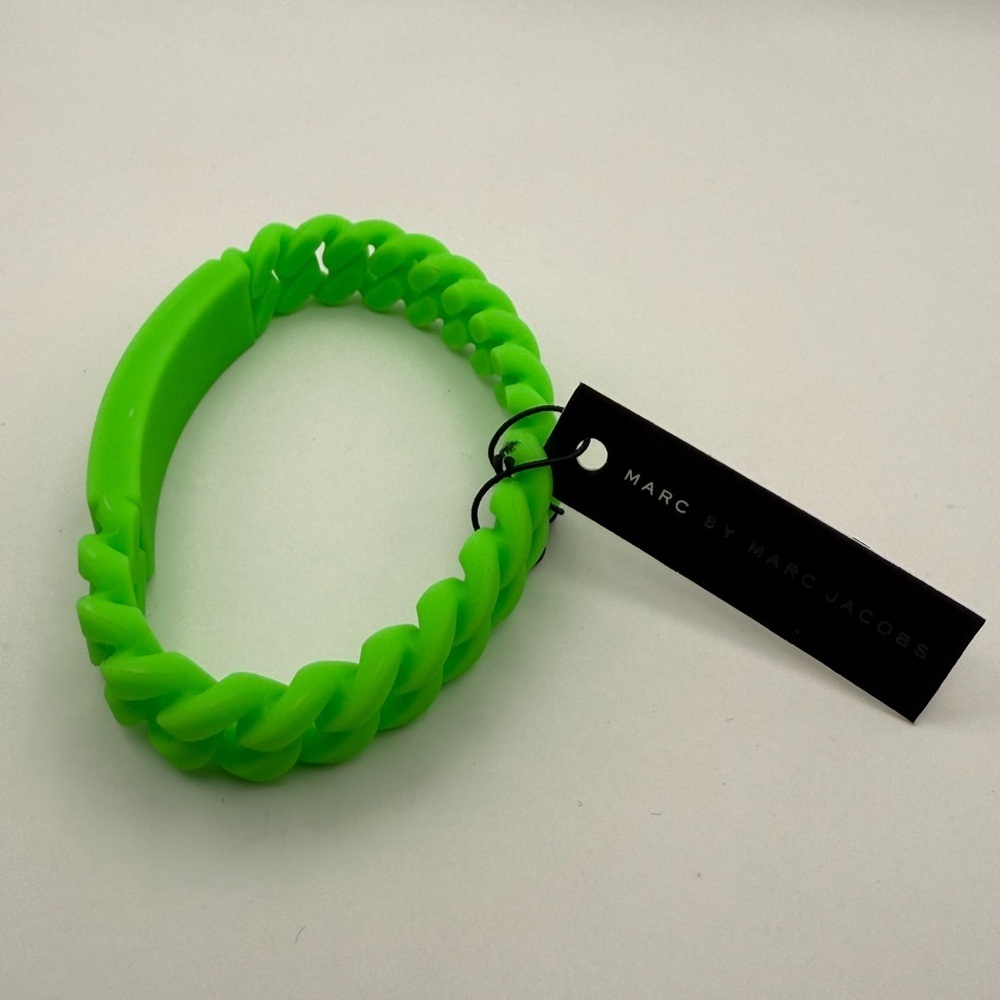 Marc By Marc Jacobs Silicone Green Silicone Rubber Braided Bracelet NWT - Picture 4 of 6